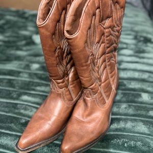 Brown Leather Western Boots